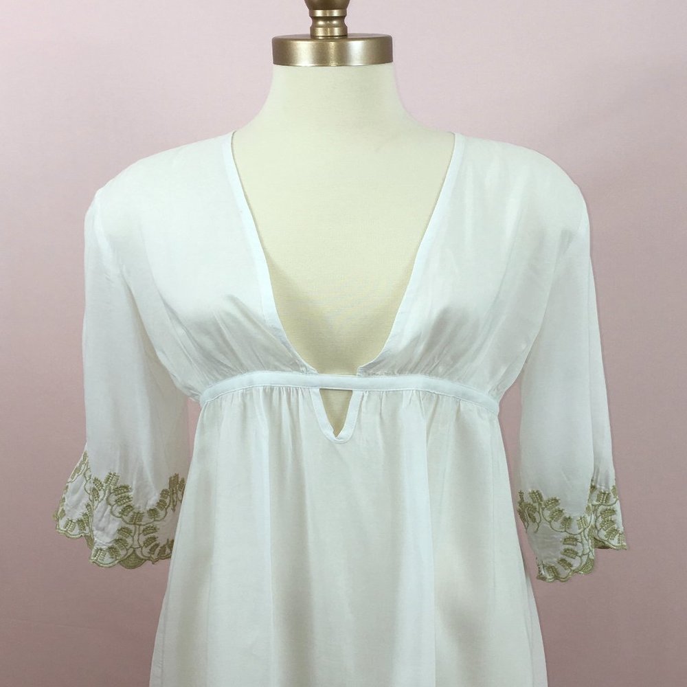 EMBROIDERED BELL SLEEVE DRESS